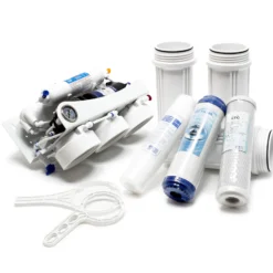 Naturewater 5 Stufen Umkehrosmose 180 L/Tag mit Druckerhöhungspumpe und Druckanzeige, RO Omsoseanlage für sauberes Trinkwasser