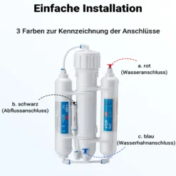 Naturewater 3 stufige Umkehrosmose RO – 190 l/Tag 50 GPD – Osmose Entmineralisierung – Umkehrosmoseanlage Wasserfilter für Trinkwasser