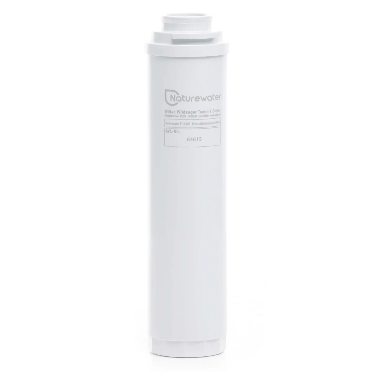 Naturewater T33-10F Inline Aktivkohleblock Filter, Ersatz Wasserfilter, Inline Kartusche, Postfilter Nachfilter Hauswasserfilter für Trinkwasser Umkehrosmoseanlage