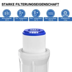 Naturewater UDF-10A Aktivkohle Granulat Filter 10 Zoll (254 mm) 5 µ Ersatz Wasserfilter, Umkehrosmose Filter, Ersatz Filterkartusche