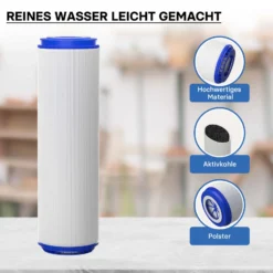 Naturewater UDF-10A Aktivkohle Granulat Filter 10 Zoll (254 mm) 5 µ Ersatz Wasserfilter, Umkehrosmose Filter, Ersatz Filterkartusche