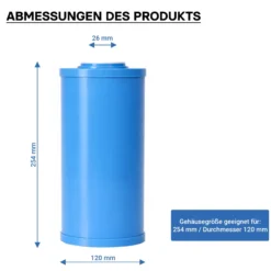 Naturewater UDF-10L Aktivkohle Granulat Filter Big Blue 10 Zoll (254 mm) 5 µ Ersatz Wasserfilter, Umkehrosmose Filter, Ersatz Filterkartusche