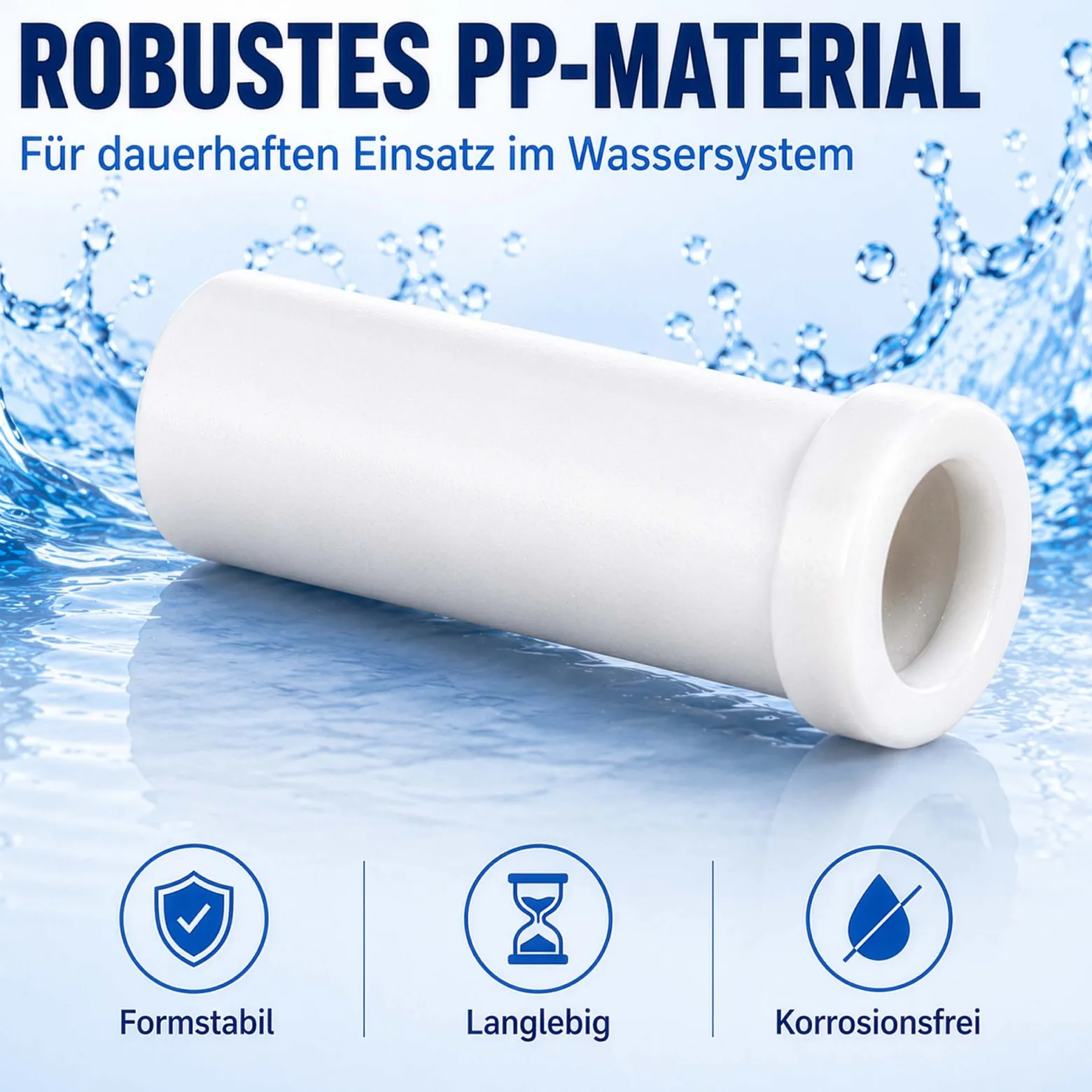 Naturewater Verstärkungshülse 1/4 Zoll 6,35 mm für PE Schlauch, Jaco Schlauchanschluss, für Umkehrosmoseanlage, Wasserfilter, Trinkwasser