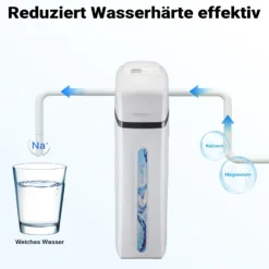 Naturewater Wasserenthärtungsanlage 2000 l/h, automatische Enthärtungsanlage, Entkalkungsanlage mit Ionentauscher, Wasserenthärter mit 25 l Harztank
