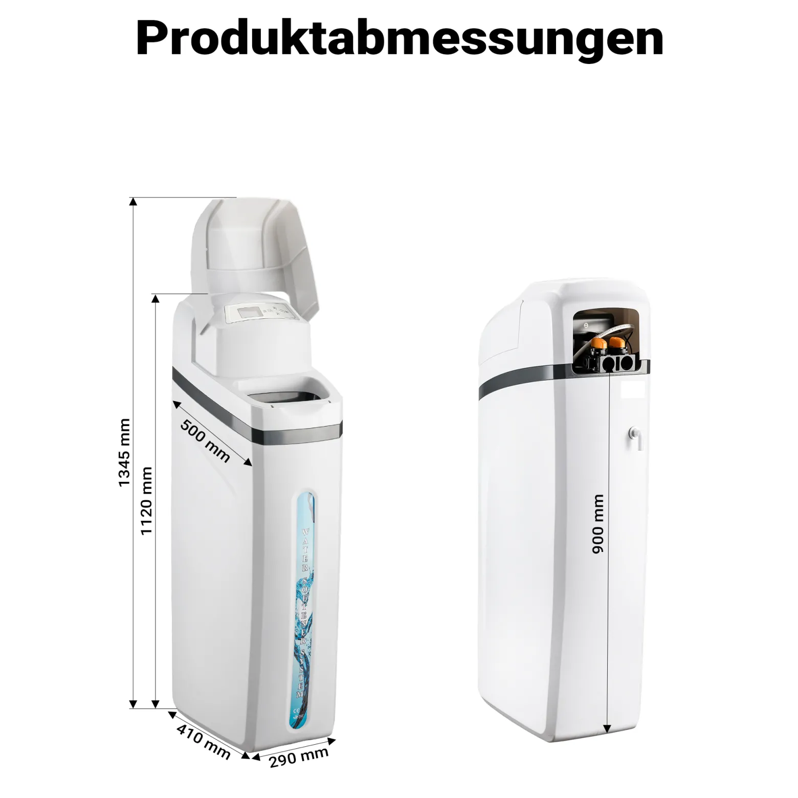 Naturewater Wasserenthärtungsanlage 2000 l/h, automatische Enthärtungsanlage, Entkalkungsanlage mit Ionentauscher, Wasserenthärter mit 25 l Harztank