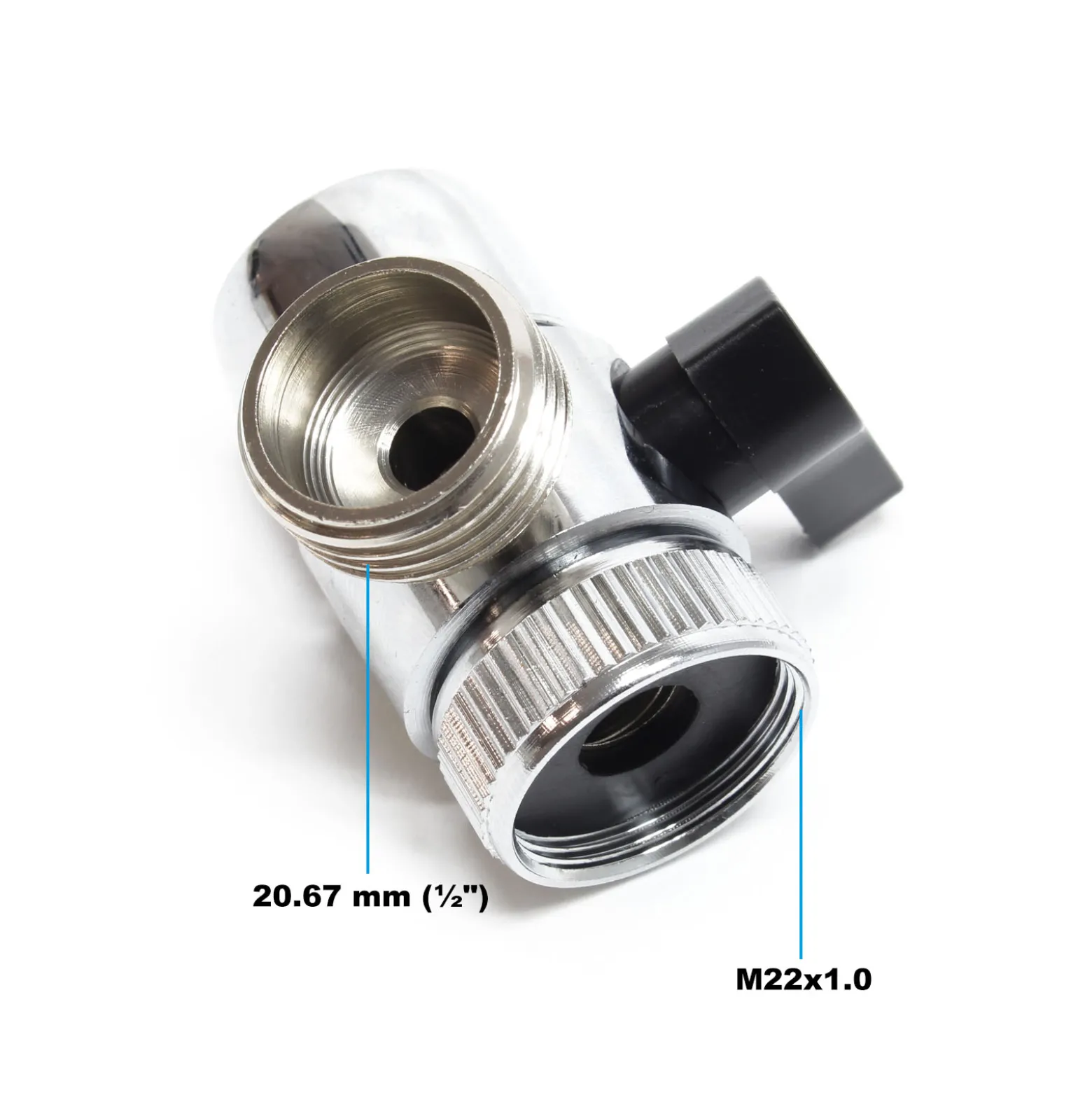 Naturewater 2 Wege Hahn Wasserhahn Adapter mit 20 mm (3/4") Anschlussdurchmesser, Hahnadapter für Auftischfilter, Trinkwasser Filter