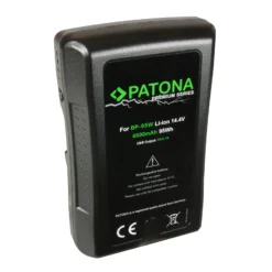 Patona V-Mount Akku, Lithium Ionen Akku 95 Wh / 14,4 V / 6600 mAh, Kameraakku mit D-Tap und USB-Ausgang, Überhitzungs- und Überladungsschutz, Li-Ion Ersatzakku für Kameras, Camcorder, Filmkamera
