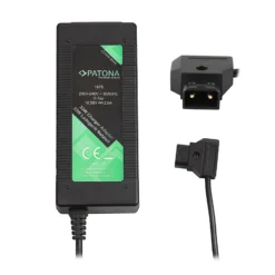 Patona V-Mount Premium Ladegerät für V-Mount Akkus, Akkuladegerät 200-240 V /50-60 Hz mit LED Anzeige und Überhitzungsschutz, laden per D-Tap-Anschluss, Zubehör für Fotografen