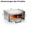 Pizza-Backofen 2000W mit Cordierit Stein für Pizza wie aus dem Steinofen Pizzaofen Backofen Gastro