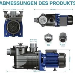 Pool Pumpe 17700 l/h 1100 W Schwimmbadpumpe Filterpumpe Umwälzpumpe Pool