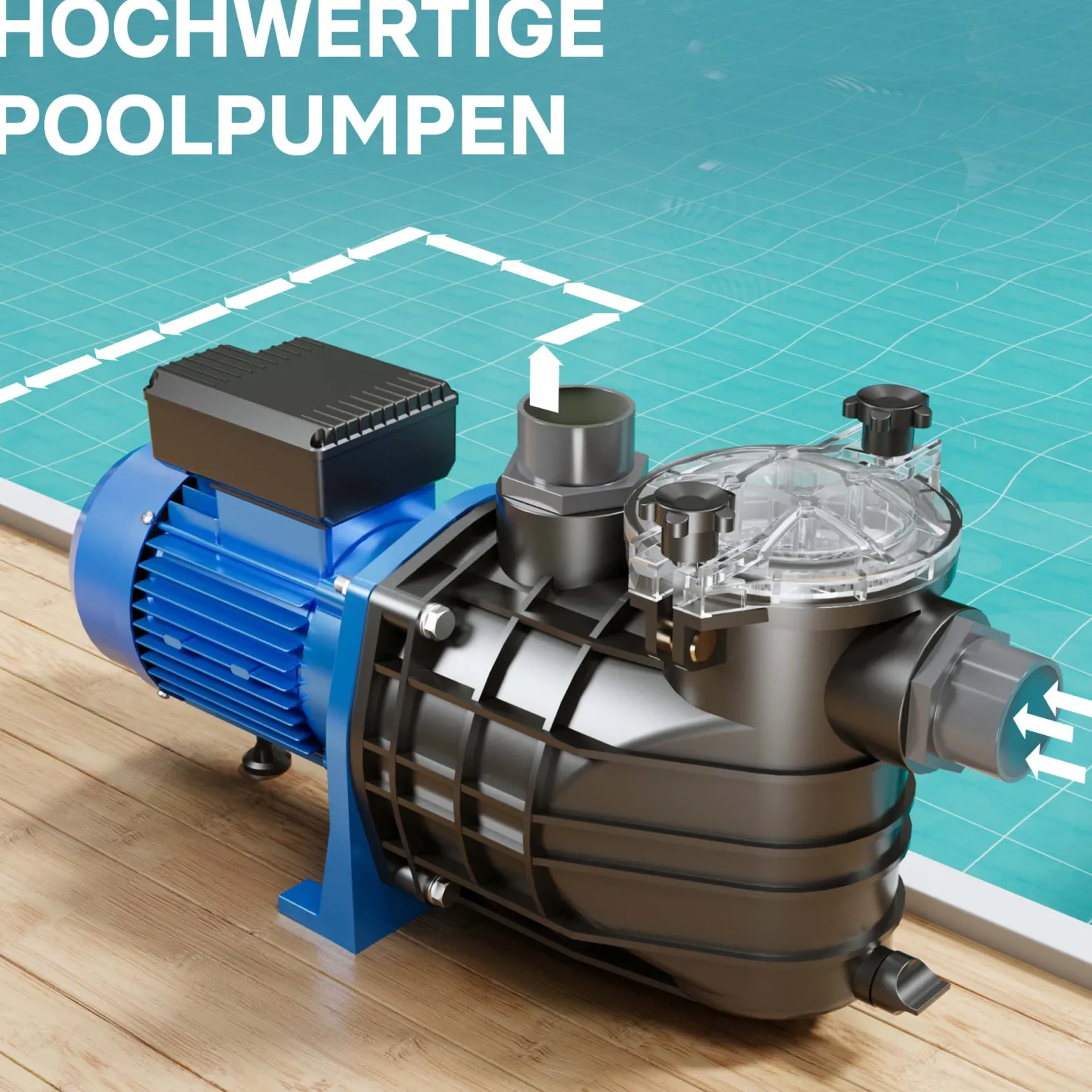 Pool Pumpe 26400 l/h 2200 W Schwimmbadpumpe Filterpumpe Umwälzpumpe Pool