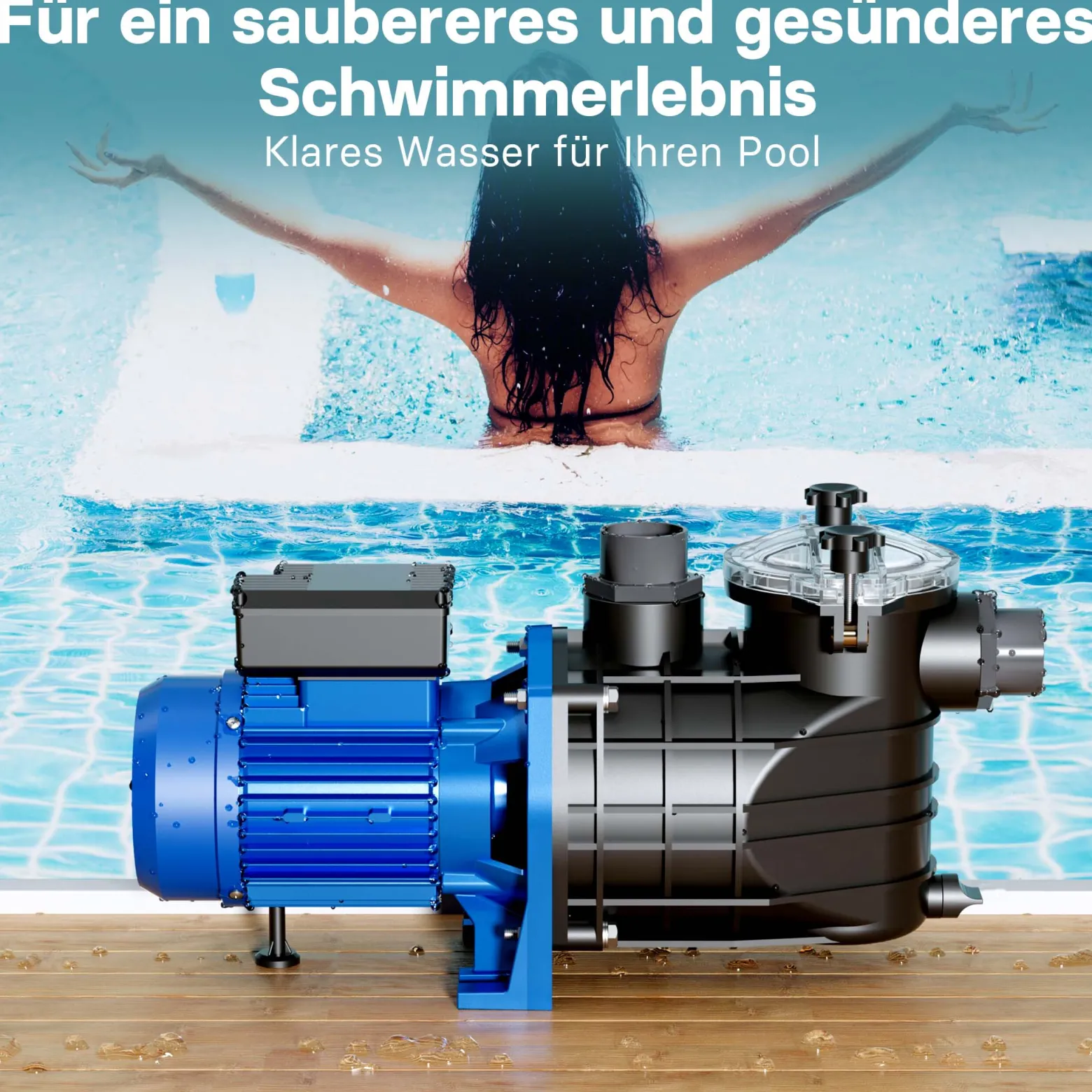 Pool Pumpe 26400 l/h 2200 W Schwimmbadpumpe Filterpumpe Umwälzpumpe Pool