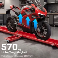 Rangierschiene Motorrad bis 570 kg Rangierhilfe Rangierheber Rangierplatte