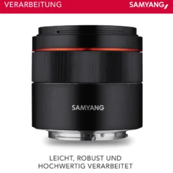 Samyang AF 45 mm F1,8 Objektiv kompatibel mit Sony FE, Kameraobjektiv für Vollformat und APS-C, Festbrennweite, Autofokus und 53° Bildwinkel, perfektes Kamerazubehör für Fotografie