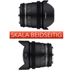 Samyang Cinema-Weitwinkelobjektiv MF 14mm T3.1 VDSLR MK2 kompatibel mit Nikon F – für Vollformat – mit 9-Lamellen-Blende für Bokeh & Sonnensterne – robust & wettergeschützt, 8K & Follow Focus
