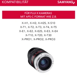 Samyang MF 8mm F2,8 Fisheye II Objektiv kompatibel mit Fuji X, Fish Eye Kameraobjektiv mit 180° Bildwinkel, Fischaugenobjektiv für APS-C Sensor, Weitwinkelobjektiv mit manueller Scharfeinstellung