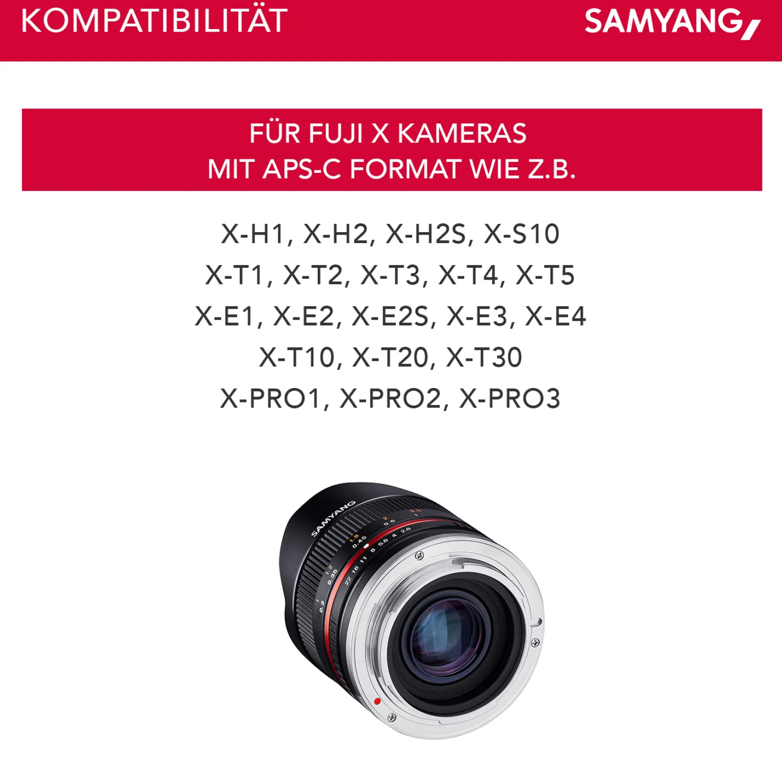 Samyang MF 8mm F2,8 Fisheye II Objektiv kompatibel mit Fuji X, Fish Eye Kameraobjektiv mit 180° Bildwinkel, Fischaugenobjektiv für APS-C Sensor, Weitwinkelobjektiv mit manueller Scharfeinstellung
