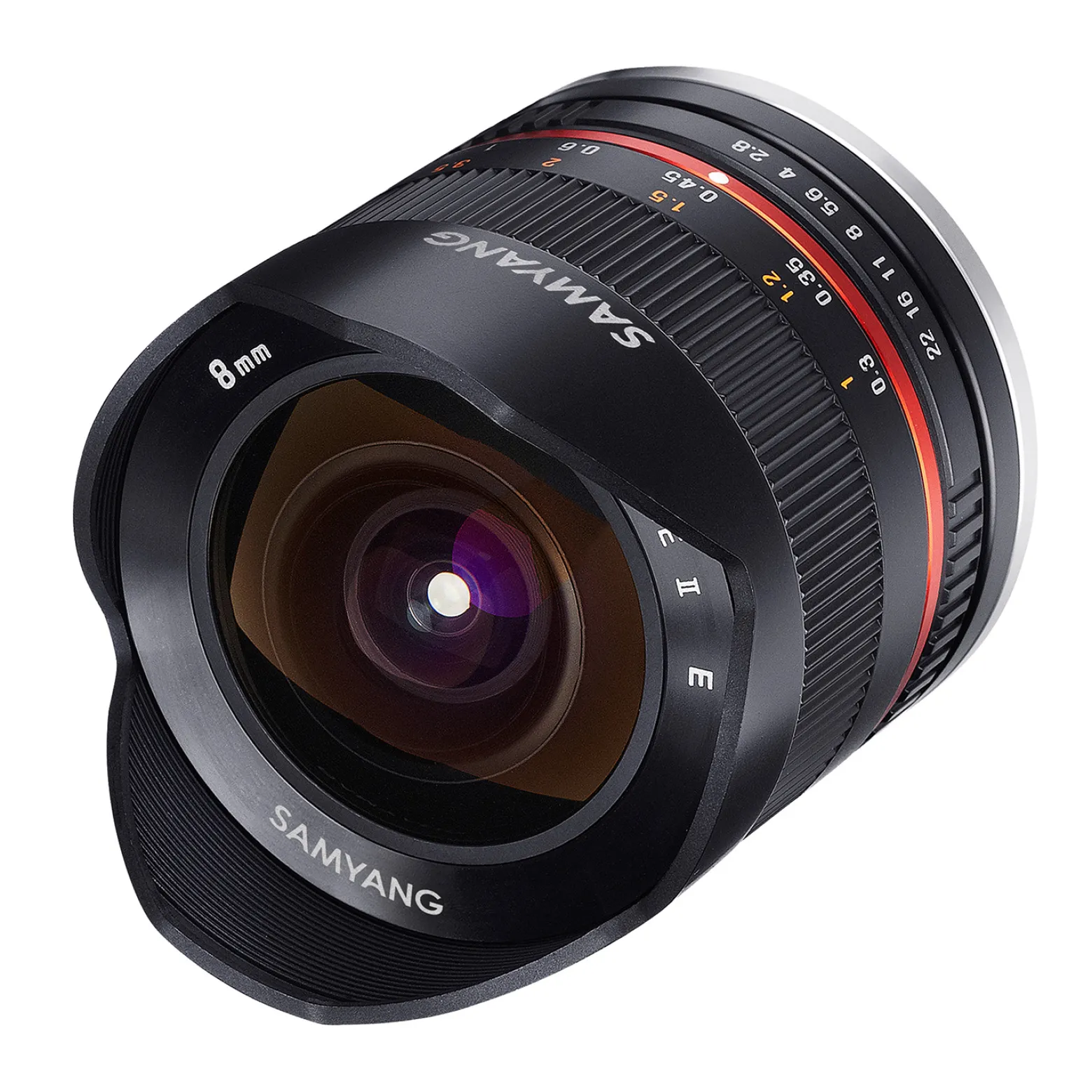 Samyang MF 8mm F2,8 Fisheye II Objektiv kompatibel mit Fuji X, Fish Eye Kameraobjektiv mit 180° Bildwinkel, Fischaugenobjektiv für APS-C Sensor, Weitwinkelobjektiv mit manueller Scharfeinstellung