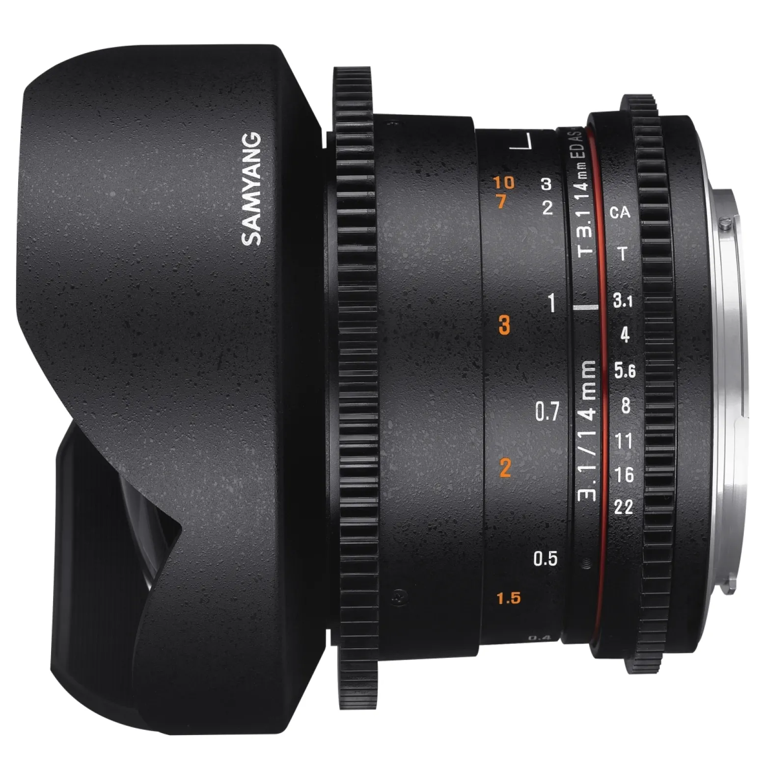 Samyang 14mm T3.1 Video DSLR II für MFT – Vollformat und APS-C Videoobjektiv für MFT Mount, manueller Fokus 0,8 Zahnkranz Gear, 14 mm Weitwinkelobjektiv für MFT-Mount, schwarz