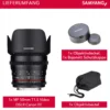 Samyang 50/1,5 Objektiv Video DSLR Canon EF manueller Fokus Videoobjektiv 0,8 Zahnkranz Gear, Porträtobjektiv schwarz, 50mm