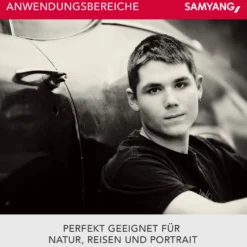 Samyang 85/1,5 Objektiv Video DSLR II MFT manueller Fokus Videoobjektiv 0,8 Zahnkranz Gear, Porträtobjektiv schwarz
