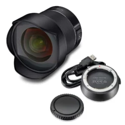 Samyang Set aus Weitwinkel Objektiv 8008 AF 14mm F2,8 EF kompatibel mit Canon EF und Lens Station – 116,6° Bildwinkel, präziser Autofokus – Festbrennweite für Spiegelreflex EF Vollformat & APS-C Kameras
