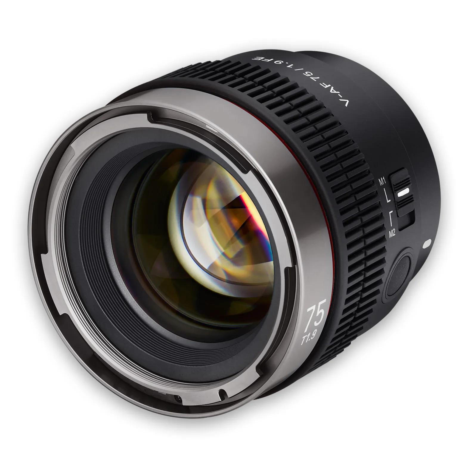 Samyang V-AF 75 mm T1,9 FE Video-Objektiv kompatibel mit Sony E, Kameraobjektiv mit Autofokus, 8K Auflösung, hohe Lichtstärke, integrierte Tally Lamp geeignet für Vollformat und APS-C