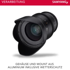 Samyang Weitwinkel Cine- und Video Objektiv MF 35mm T1,5 VDSLR MK2 EF – lichtstark T1,5 kompatibel mit Canon EF Mount, 35 mm Festbrennweite, Follow Focus Zahnkränze Vollformat und APS-C, 8K Auflösung