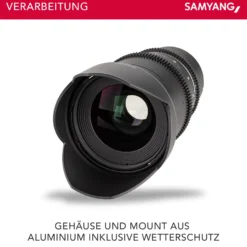 Samyang Weitwinkel Cine- und Video Objektiv MF 35mm T1,5 VDSLR MK2 – lichtstark T1,5 kompatibel mit Sony E Mount, 35 mm Festbrennweite, Follow Focus Zahnkränze Vollformat und APS-C, 8K Auflösung