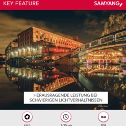 Samyang Weitwinkel Festbrennweite Objektiv 12mm F2.0 APS-C kompatibel mit Sony E – APS-C, MF – für Kameras Alpha 6600 6500 6400 6300 6100 6000 5100 5000 – schwarz