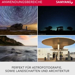 Samyang Weitwinkel Objektiv AF 12mm F2.0 E kompatibel mit Sony E Mount – Autofokus APS-C Festbrennweite – für Kameras Alpha 6600 6500 6400 6300 6100 6000 5100 5000 NEX – schwarz