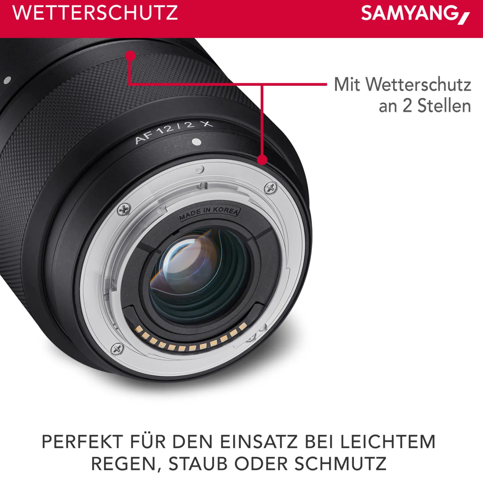 Samyang Weitwinkel Objektiv AF 12mm F2,0 kompatibel mit Fuji X – lichtstarkes Ultraweitwinkel, kompakt & leicht, Wetterschutz & leiser Autofokus, passend für Kameras X-T4 T3 X-T30 X-T20 X-E4 XE3