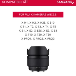 Samyang Weitwinkel Objektiv AF 12mm F2,0 kompatibel mit Fuji X – lichtstarkes Ultraweitwinkel, kompakt & leicht, Wetterschutz & leiser Autofokus, passend für Kameras X-T4 T3 X-T30 X-T20 X-E4 XE3