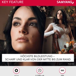 Samyang Weitwinkel Objektiv AF 35mm F1,4 II FE kompatibel mit Sony E Mount – Autofokus Vollformat & APS-C Festbrennweite – für spiegellose Systemkameras – Alu/Wetterschutz – A9 A7 A1 Alpha 6000 Serie