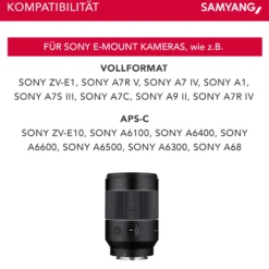 Samyang Weitwinkel Objektiv AF 35mm F1,4 II FE kompatibel mit Sony E Mount – Autofokus Vollformat & APS-C Festbrennweite – für spiegellose Systemkameras – Alu/Wetterschutz – A9 A7 A1 Alpha 6000 Serie