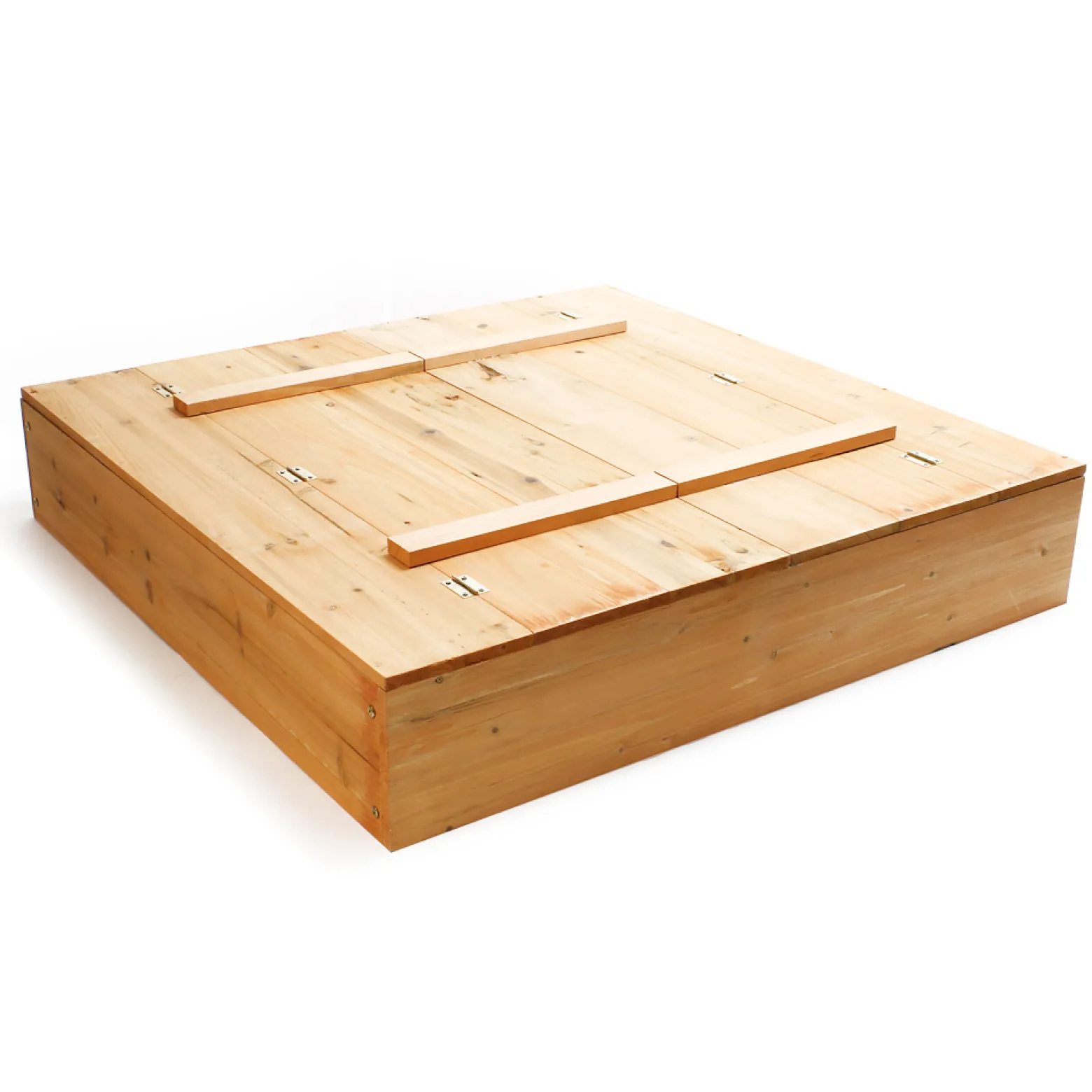 Sandkasten mit Deckel 2 Sitzbänke 98 x 98 x 18 cm, Sandkiste aus Holz mit klappbaren Bänken, Sandkasten mit Abdeckung, Sandbox mit Vliesboden