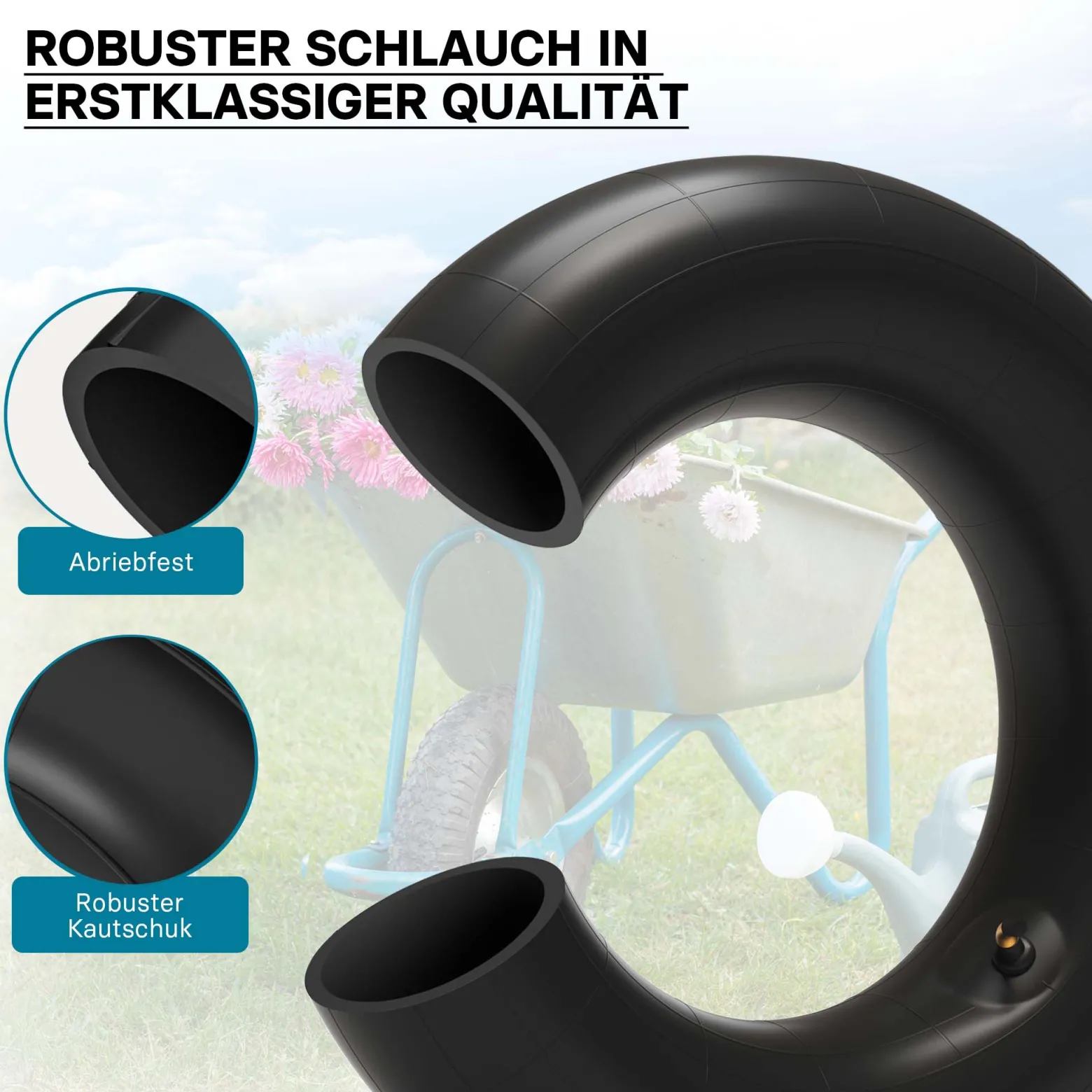 Schlauch für den Rasenmäherreifen 18x8.50-8 mit Winkelventil Reifendecke Reifenschlauch Traktor