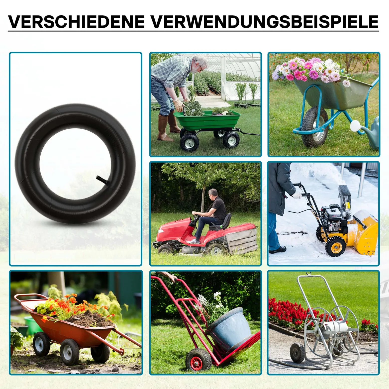 Schlauch für den Rasenmäherreifen 15x6.00-6 mit geradem Ventil Reifendecke Reifenschlauch Traktor