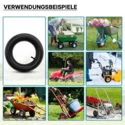 Schlauch für Rasenmäherreifen 16 x 6.50 – 8 mit geradem Ventil zur Selbstmontage