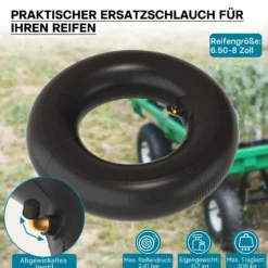 Schlauch für Rasenmäherreifen 16 x 6.50 – 8 mit Winkelventil zur Selbstmontage