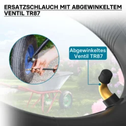 Schlauch für Rasenmäherreifen 11x4.00-5 mit Winkelventil zur Selbstmontage