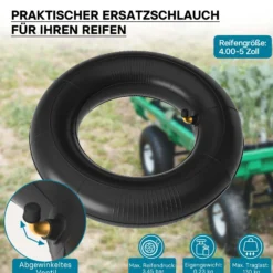 Schlauch für Rasenmäherreifen 11x4.00-5 mit Winkelventil zur Selbstmontage