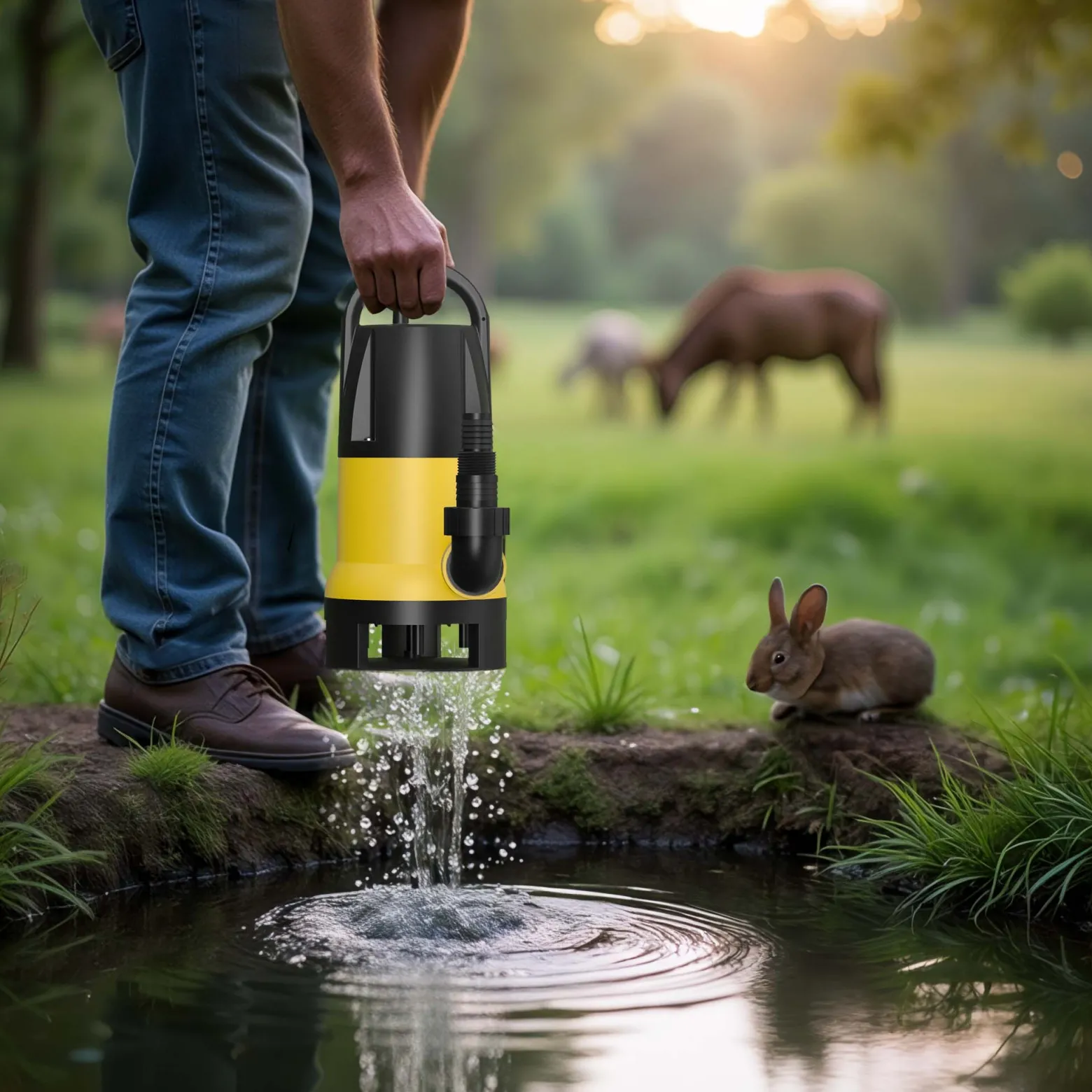 Schmutzwasserpumpe 8000 l/h 400 W, max. Förderhöhe 5 m, Fremdkörper bis Ø 35 mm
