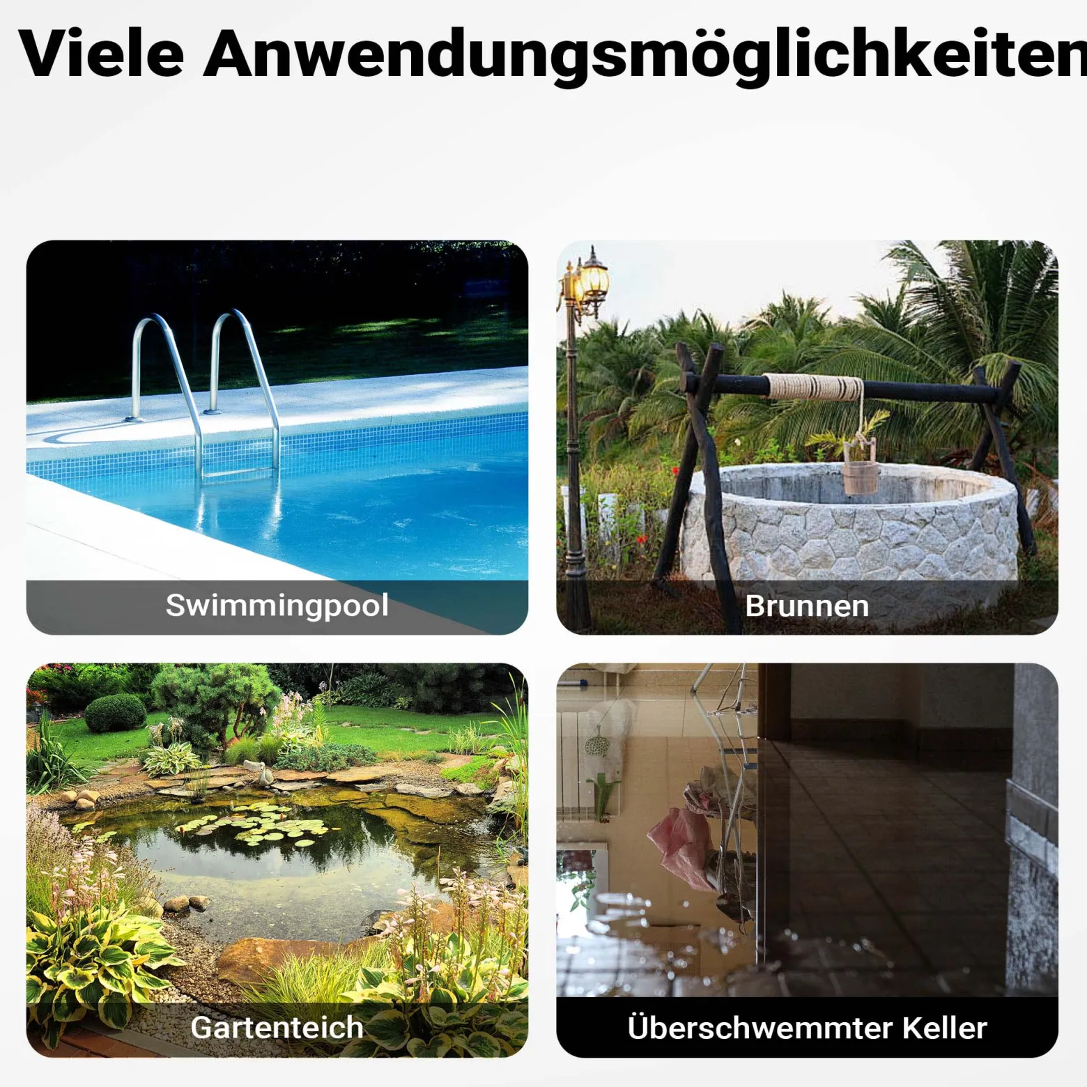 Schmutzwasserpumpe 7000l/h, 400W, max. Förderhöhe 7,5m, Fremdkörper bis Ø5mm