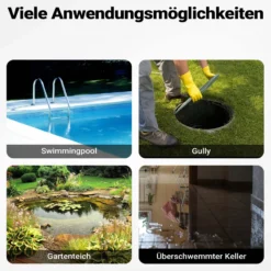 Schmutzwasserpumpe 13000 l/h 750 W, max. Förderhöhe 7,5 m, Fremdkörper bis Ø 35 mm