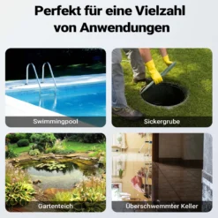 Schmutzwasserpumpe Schwimmerschalter Häcksler 31200 L/h 2200 W Förderhöhe bis 10 m