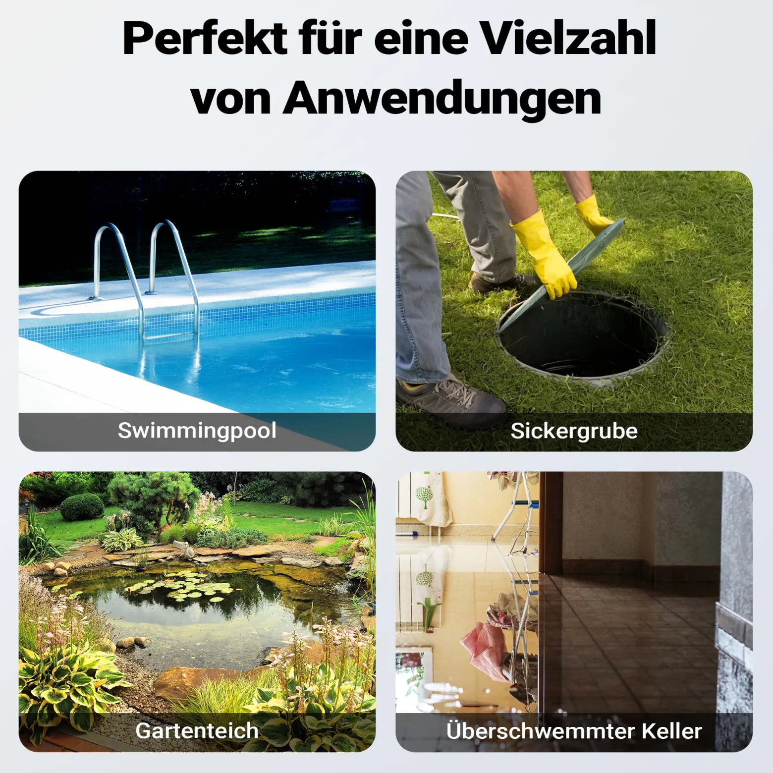 Schmutzwasserpumpe Schwimmerschalter Häcksler 31200 L/h 2200 W Förderhöhe bis 10 m