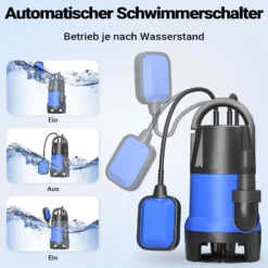 Schmutzwasserpumpe 750 W 12500 l/h Tauchpumpe Gartenpumpe Brunnenpumpe Entwässerungspumpe