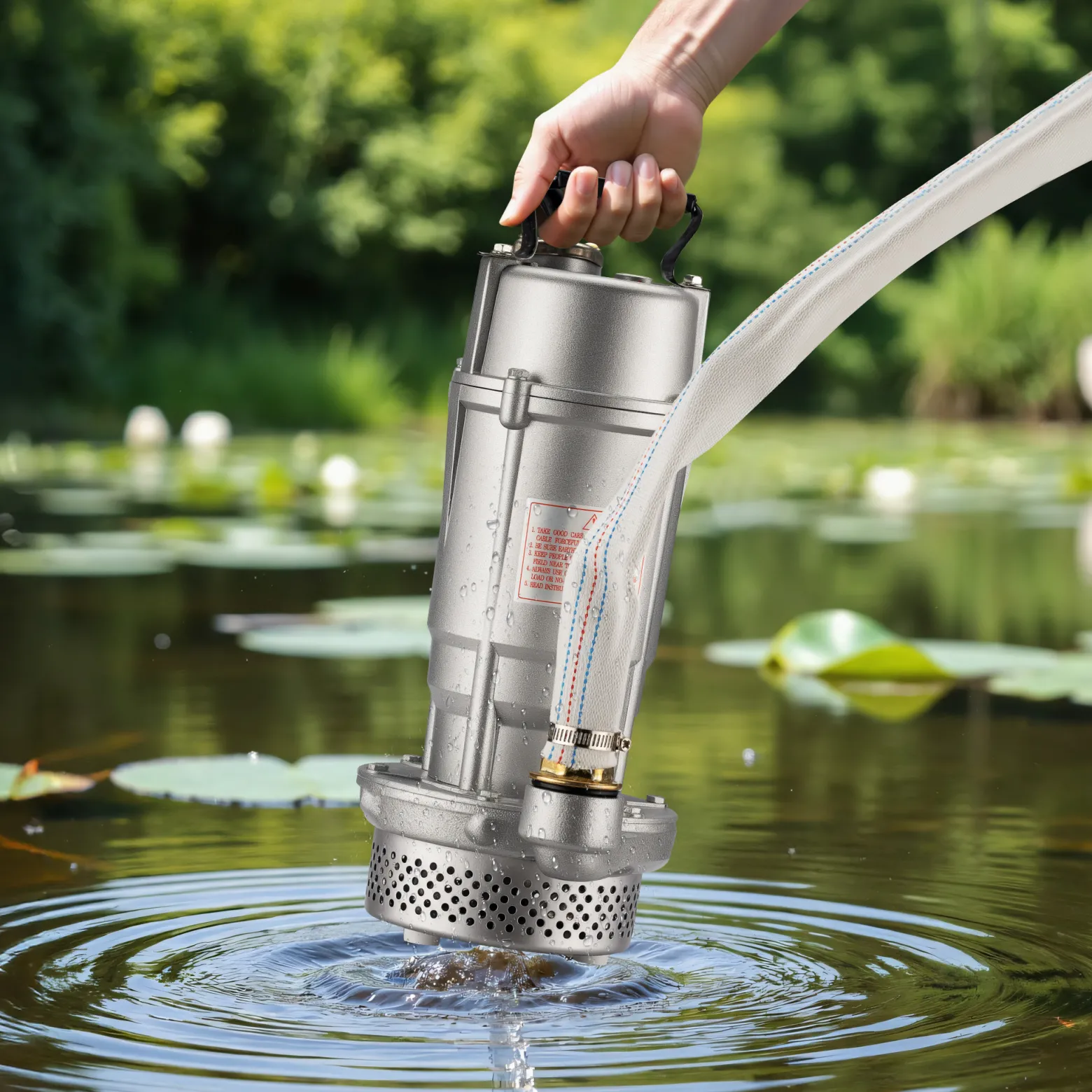 Schmutzwasserpumpe 370 W Tauchpumpe mit 1.500 l/h Fördermenge inkl. 20 m Schlauch Pumpe