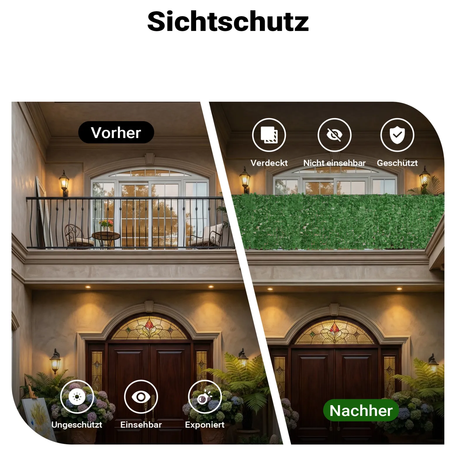 Sichtschutznetz Blätteroptik 300cm x 150cm Mauerabdeckung Sichtschutz Plane Netz
